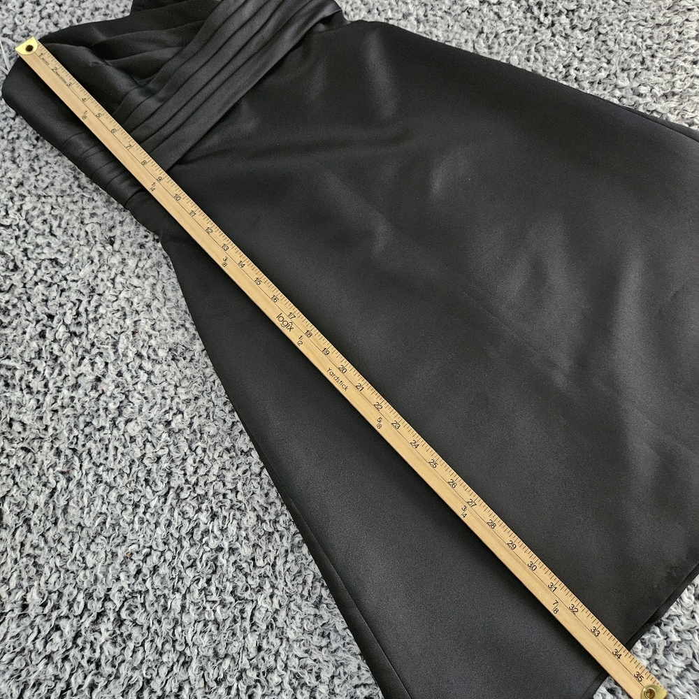 Black Satin Strapless Mini Dress Size 6 Small A-Line Sweetheart Formal Cocktail - Picture 11 of 13